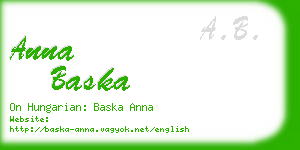 anna baska business card